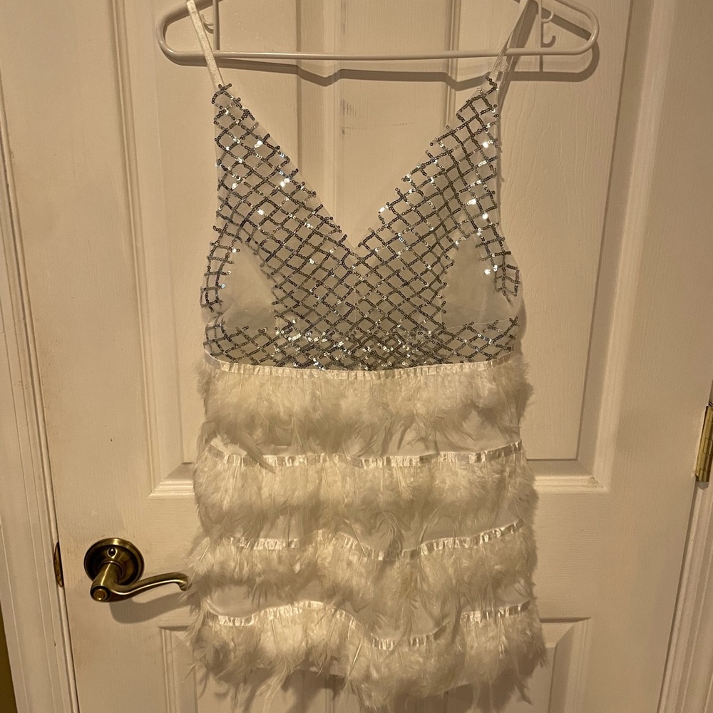 Gatsby style feather sequins party dress